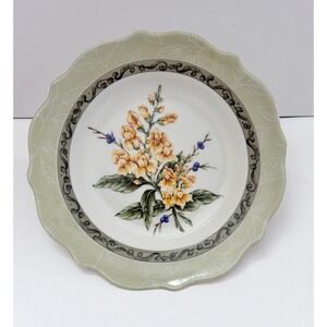 Vintage Garden Party Princess House Yellow Snapdragon Dessert Salad Plate 9"